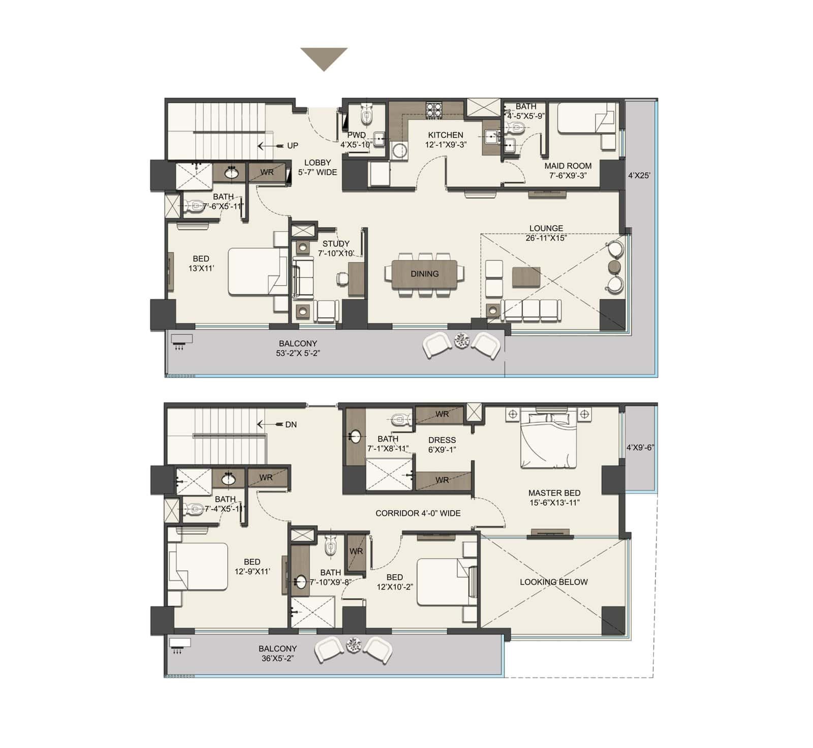 4 Bed Apartment Floor Plan