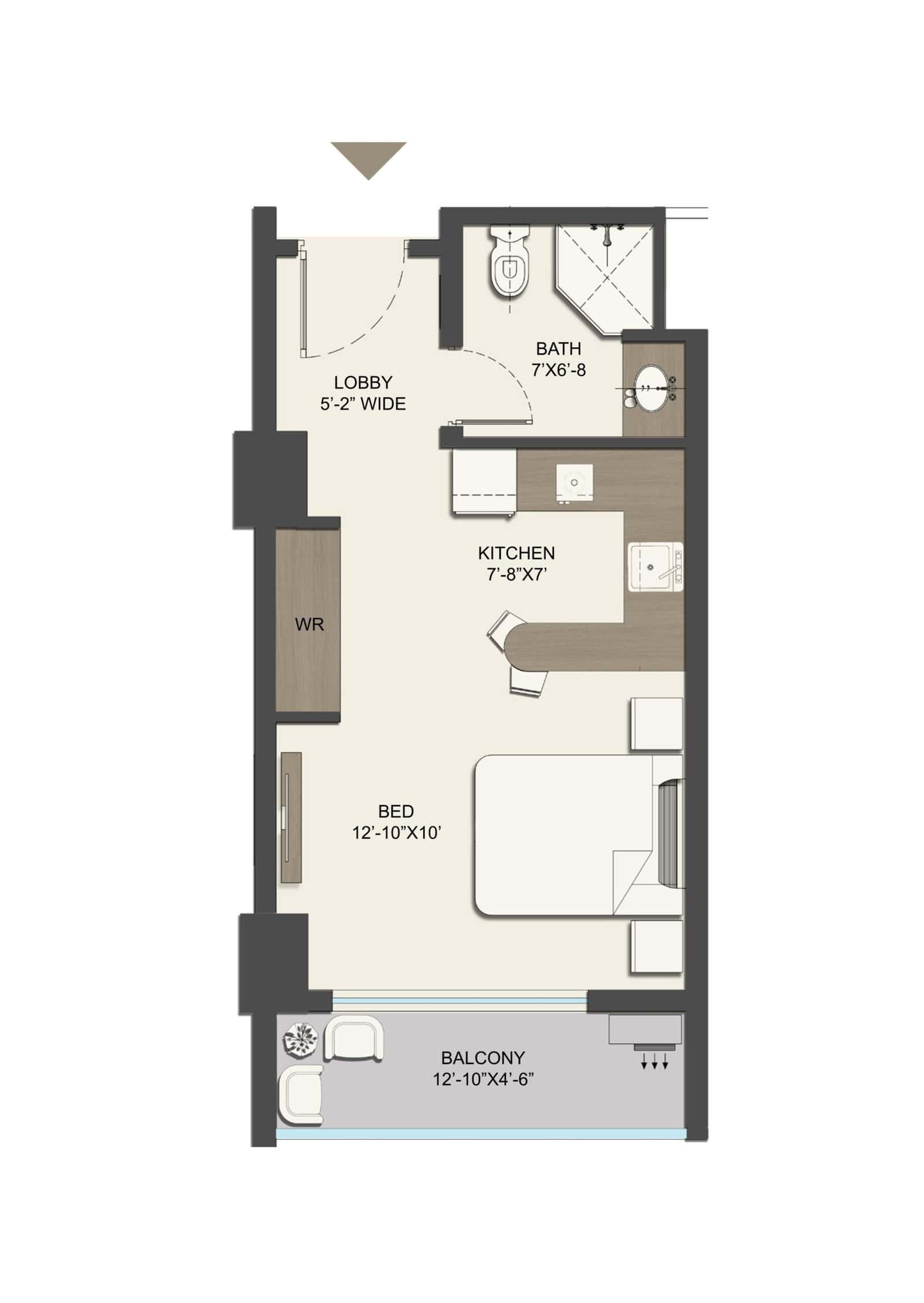 Studio Apartment Floor Plan
